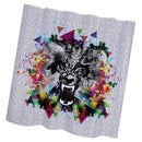 Home Hotel Bathroom Shower Room Decor Retro Fabric Shower Curtains With 12 Hooks Fashionable Bear Print Charms Home Decor Accessory