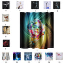 Home Hotel Bathroom Shower Room Decor Retro Fabric Shower Curtains With 12 Hooks Creative Portrait Print Charms Curtain