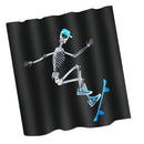 Home Hotel Bathroom Shower Room Decor Retro Fabric Shower Curtains With 12 Hooks Creative Skating Print Charms Curtain
