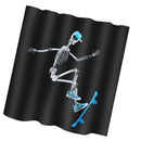 Home Hotel Bathroom Shower Room Decor Retro Fabric Shower Curtains With 12 Hooks Creative Skating Print Charms Curtain