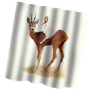 Home Hotel Bathroom Shower Room Decor Cute Deer Print Charms Shower Curtain With 12 Hooks