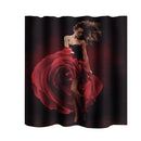Home Hotel Bathroom Shower Room Decor Fashionable Girl Print Charms Shower Curtain With 12 Hooks
