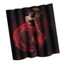 Home Hotel Bathroom Shower Room Decor Fashionable Girl Print Charms Shower Curtain With 12 Hooks