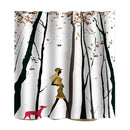 Home Hotel Bathroom Shower Room Decor Fashionable Walking Girl Print Charms Shower Curtain With 12 Hooks