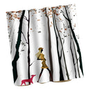 Home Hotel Bathroom Shower Room Decor Fashionable Walking Girl Print Charms Shower Curtain With 12 Hooks