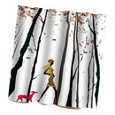 Home Hotel Bathroom Shower Room Decor Fashionable Walking Girl Print Charms Shower Curtain With 12 Hooks