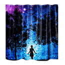 Home Hotel Bathroom Shower Room Decor Fashionable Creative Night Scenery Print Charms Shower Curtain With 12 Hooks