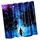 Home Hotel Bathroom Shower Room Decor Fashionable Creative Night Scenery Print Charms Shower Curtain With 12 Hooks