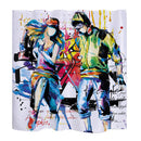 Home Hotel Bathroom Shower Room Decor Fashionable Musician Boy Girl Print Charms Shower Curtain With 12 Hooks