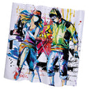 Home Hotel Bathroom Shower Room Decor Fashionable Musician Boy Girl Print Charms Shower Curtain With 12 Hooks