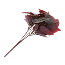 Artificial 6-Head Rich Leaf Grass Foliage Plastic Plant Garden Decor Fuchsia