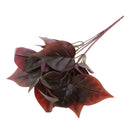 Artificial 6-Head Rich Leaf Grass Foliage Plastic Plant Garden Decor Fuchsia