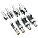 8 x Dia. 10 mm Carbon Steel Wood Work Plug Shank Hole Cutter Cutting Dowel Tool Drill Bit 1/2" 3/8" 5/8" 1/4"