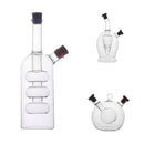 Oil Vinegar Dispenser Container Double Outlets Cruet Glass Bottle A