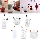 Oil Vinegar Dispenser Container Double Outlets Cruet Glass Bottle A