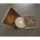 Square Copper Hollow Flower Bathroom Shower Drainer Floor Drain Single Use Fit For Home Bar Commercial Use