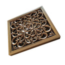 Square Copper Hollow Flower Bathroom Shower Drainer Floor Drain Single Use Fit For Home Bar Commercial Use