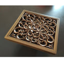Square Copper Hollow Flower Bathroom Shower Drainer Floor Drain Single Use Fit For Home Bar Commercial Use
