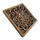 Square Copper Hollow Flower Bathroom Shower Drainer Floor Drain Single Use Fit For Home Bar Commercial Use