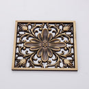 Square Copper Hollow Flower Bathroom Shower Drainer Floor Drain Single Use Fit For Home Bar Commercial Use 2