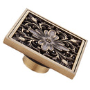 Square Copper Hollow Flower Bathroom Shower Drainer Floor Drain Single Use Fit For Home Bar Commercial Use 2