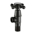 Wall Mounted Antique Copper Bathroom Basin Faucet Cross Valve Thread Black