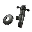 Wall Mounted Antique Copper Bathroom Basin Faucet Cross Valve Thread Black