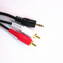 3.5mm Audio Plug Male to 2 RCA Plug Male Stereo Cable Cord Lead