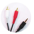 3.5mm Audio Plug Male to 2 RCA Plug Male Stereo Cable Cord Lead