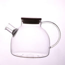 Household Borosilicate Glass Tea Pot Kitchen Glass Teapot with Bamboo Lid