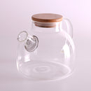 Household Borosilicate Glass Tea Pot Kitchen Glass Teapot with Bamboo Lid