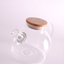 Household Borosilicate Glass Tea Pot Kitchen Glass Teapot with Bamboo Lid