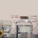 Household Borosilicate Glass Tea Pot Kitchen Glass Teapot with Bamboo Lid