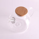 Household Borosilicate Glass Tea Pot Kitchen Glass Teapot with Bamboo Lid