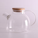 Household Borosilicate Glass Tea Pot Kitchen Glass Teapot with Bamboo Lid