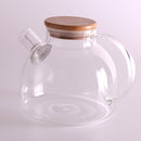 Household Borosilicate Glass Tea Pot Kitchen Glass Teapot with Bamboo Lid