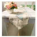 Fashionable Print Pattern Table Runner Tassel Cotton Tablecloth Cover for Home Restaurant Table Decor Accessory 30x200cm