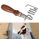 7in1 Pro Stitching Groover Creaser Beveller Leather Craft Edge 0.8 1.0 1.2mm Adjustable Swappable Bits