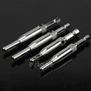 4Pcs Self Centering Hinge Drill Bits Door Cabinet Holes HSS Hex Recess Set