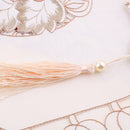 Home Table Cafe Restaurant Dining Table Runner Embroidered Floral Pattern Charms With Tassel Cutwork Decor 40cmx220cm