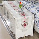 Home Table Cafe Restaurant Dining Table Runner Embroidered Floral Pattern Charms With Tassel Cutwork Decor 40cmx220cm