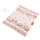 Home Table Cafe Restaurant Dining Table Runner Embroidered Floral Pattern Charms With Tassel Cutwork Decor 40cmx176cm Pink