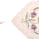 Home Table Cafe Restaurant Dining Table Runner Embroidered Floral Pattern Charms With Tassel Cutwork Decor 40cmx150cm Pink