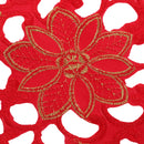 Home Restaurant Cafe Table Charms Red Table Runner Cutwork Embroidered Flower With Tassel Decor 40cmx150cm