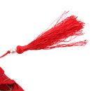 Home Restaurant Cafe Table Charms Red Table Runner Cutwork Embroidered Flower With Tassel Decor 40cmx150cm