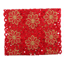 Home Restaurant Cafe Table Charms Red Table Runner Cutwork Embroidered Flower With Tassel Decor 40cmx150cm