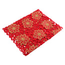 Home Restaurant Cafe Table Charms Red Table Runner Cutwork Embroidered Flower With Tassel Decor 40cmx150cm