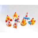 Pack of 4PCS Durable Hand-Painted Micro Landscape Decor Mini Resin Ornaments Animal Garden DIY Cocks White