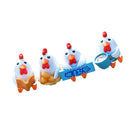 Pack of 4PCS Durable Hand-Painted Micro Landscape Decor Mini Resin Ornaments Animal Garden DIY Cocks White