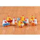Pack of 4PCS Durable Hand-Painted Micro Landscape Decor Mini Resin Ornaments Animal Garden DIY Cocks White